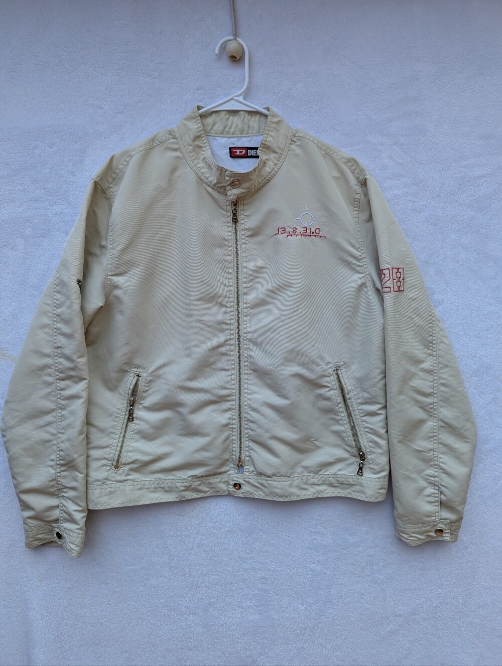 Diesel Cream Lightweight Zip-Up Shirt Jacket XXL